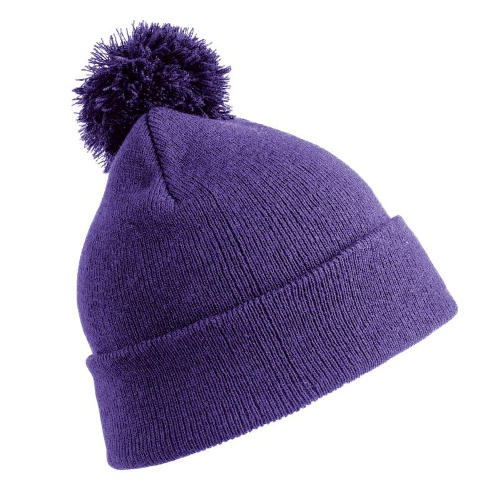 Result Childrens/Kids Winter Essentials Pom Pom Beanie / Purple